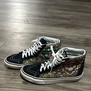 Nintendo Black and White Sneakers with Character Design